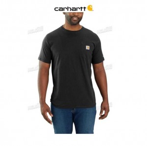 Carhartt Force Relaxed Fit Midweight Short-Sleeve Pocket T-Shirt Black | CA0001174