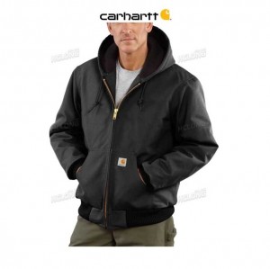 Carhartt Loose Fit Firm Duck Insulated Flannel-Lined Active Jac Black | CA0000217
