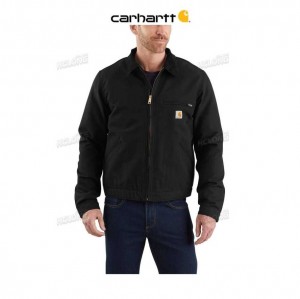Carhartt Relaxed Fit Duck Blanket-Lined Detroit Jacket Black | CA0000139